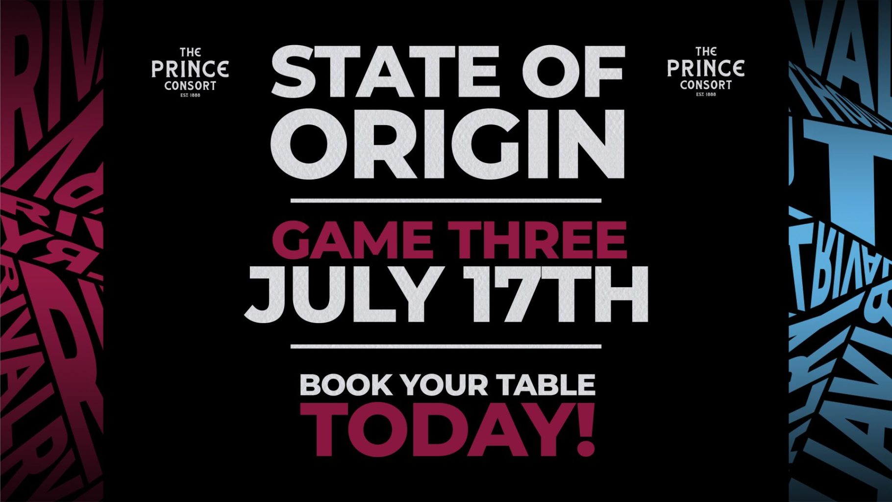 State of Origin Game Three | Events at The Prince Consort