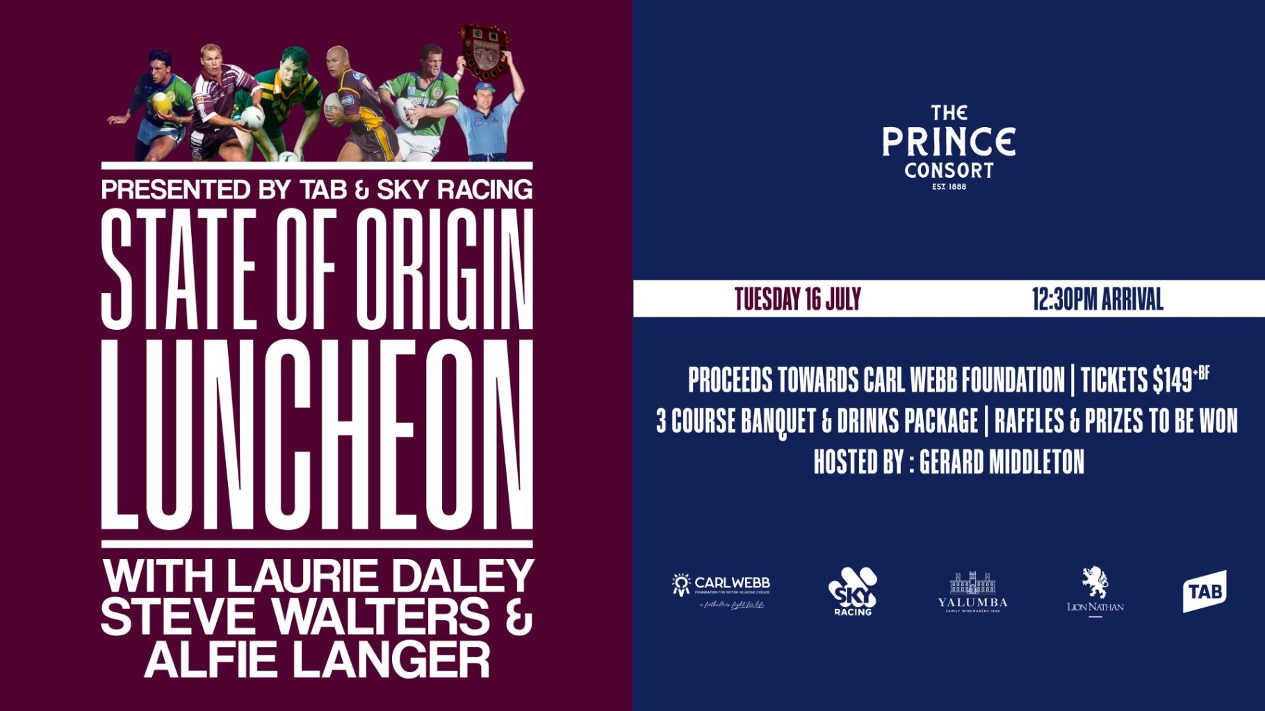 State of Origin Luncheon ft. Laurie Daley, Steve Walters & Alfie Langer | Events at The Prince Consort