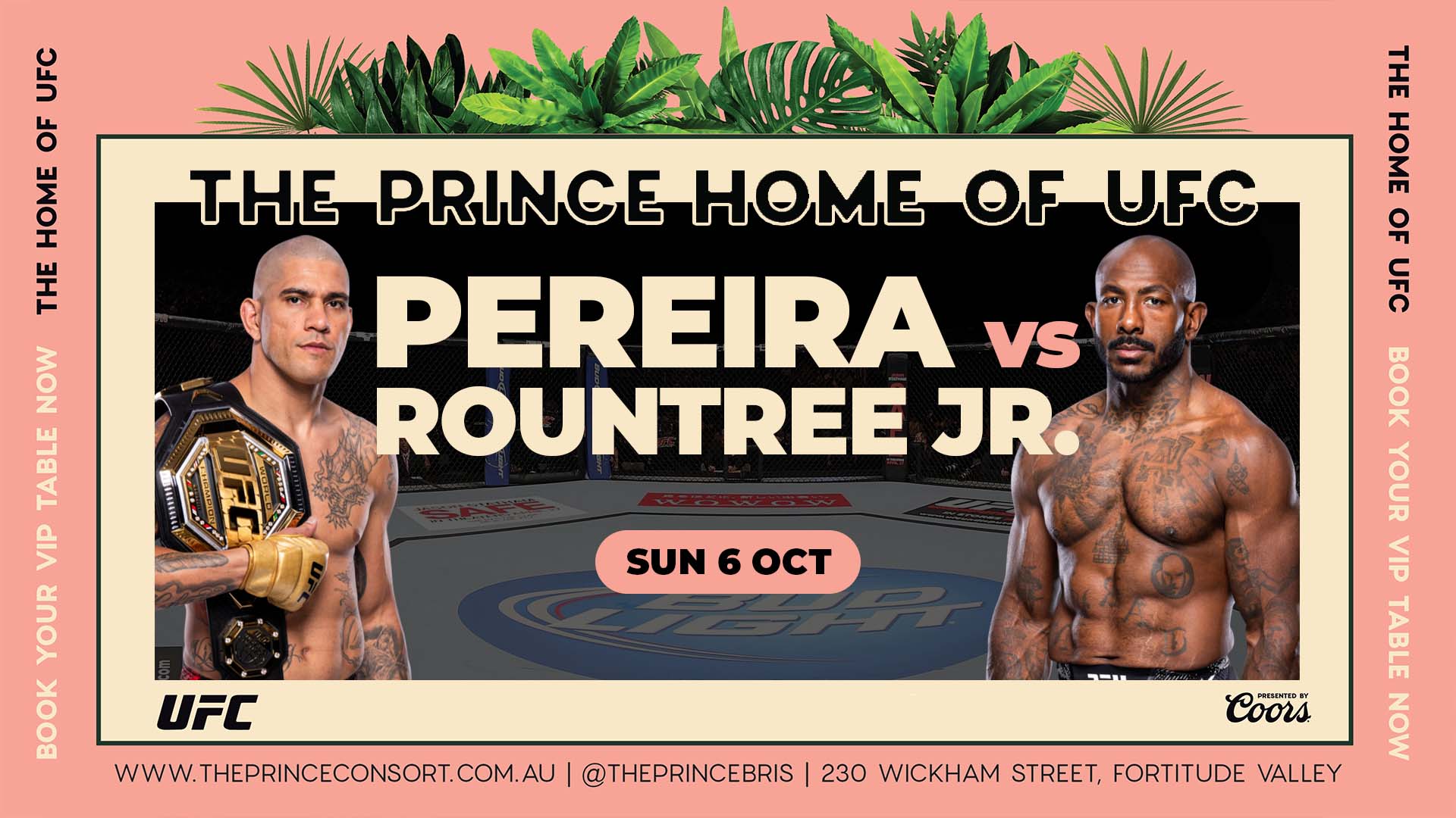 Get Your Tickets to UFC 307 Pereira vs Rountree Jr | Whats on at The Prince Consort