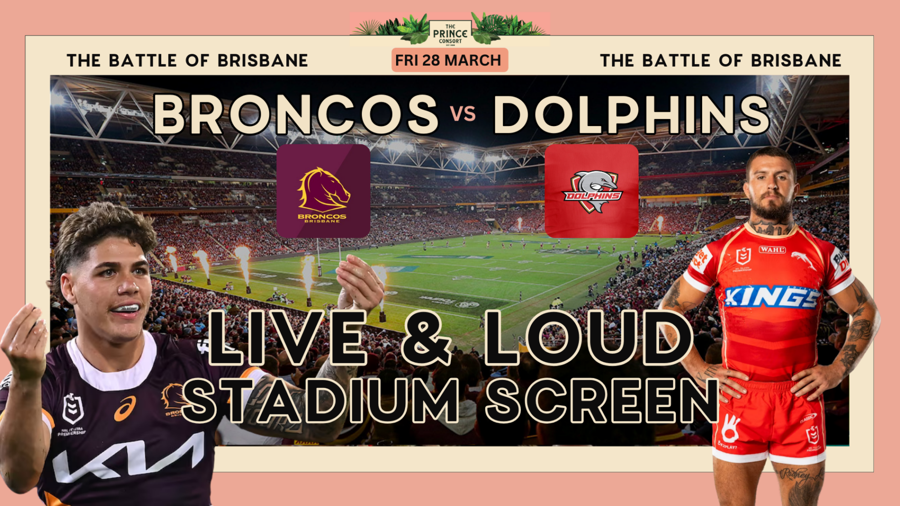 Get Your Tickets to Live & Loud: Broncos v Dolphins | Whats on at The Prince Consort